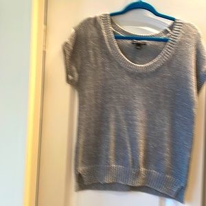 Knit silver thread / gray sweater